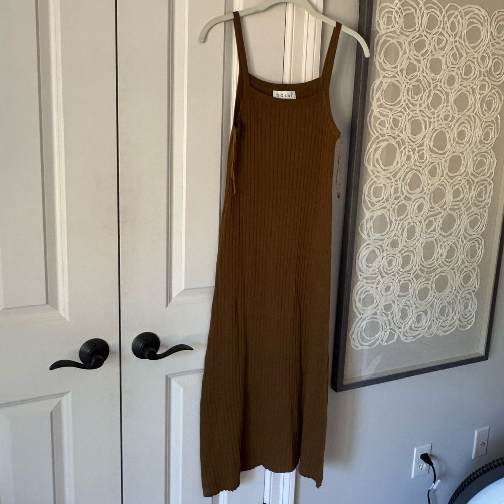 Chic Brown Midi Dress